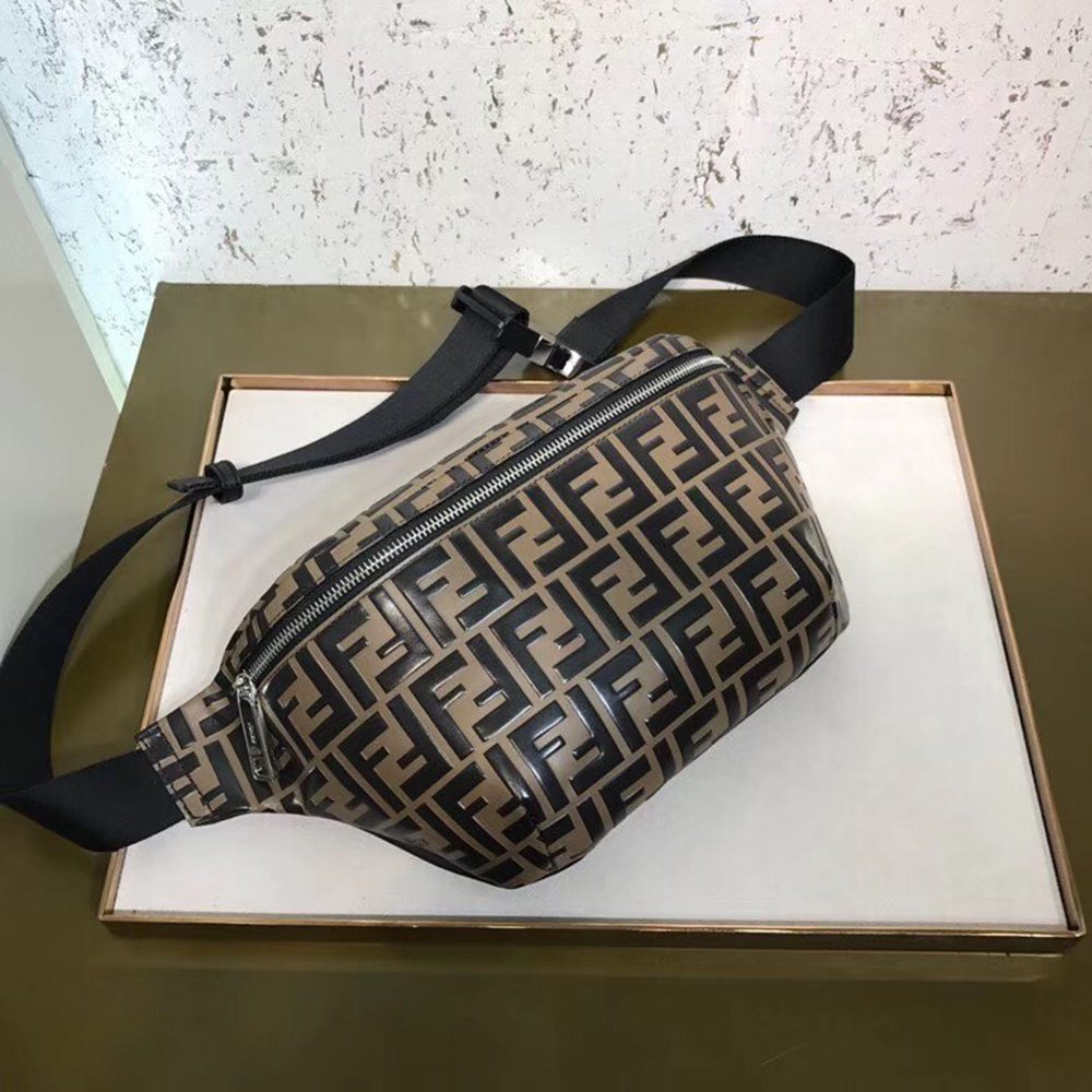 Fendi Belt Bag In Embossed FF Motif Calfskin IAMBS241368 Outlet Sales